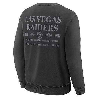 Men's Fanatics Black Las Vegas Raiders Deep Route Pullover Sweatshirt