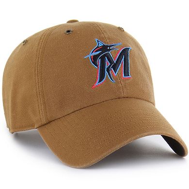 Men's Carhartt x '47 Brown Miami Marlins Clean Up Adjustable Hat