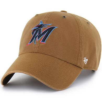 Men's Carhartt x '47 Brown Miami Marlins Clean Up Adjustable Hat