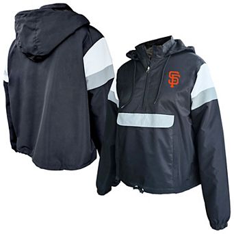 Women's Profile Black San Francisco Giants Plus Size Anorak Hoodie Quarter-Zip Pullover