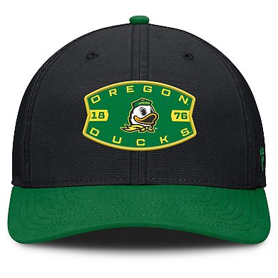 Men's Fanatics Black/Green Oregon Ducks Adapt Adjustable Trucker Hat