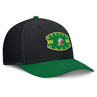 Men's Fanatics Black/Green Oregon Ducks Adapt Adjustable Trucker Hat