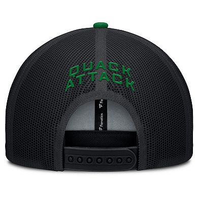 Men's Fanatics Black/Green Oregon Ducks Adapt Adjustable Trucker Hat