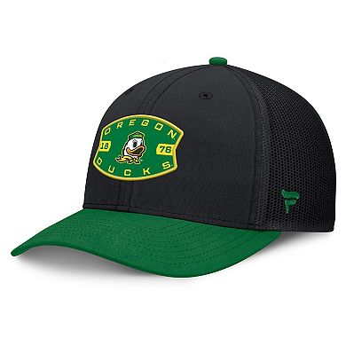 Men's Fanatics Black/Green Oregon Ducks Adapt Adjustable Trucker Hat