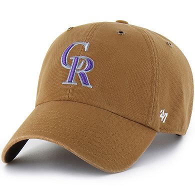 Men's Carhartt x '47 Brown Colorado Rockies Clean Up Adjustable Hat