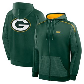 Men's Fanatics Green Green Bay Packers Checkdown Pass Full-Zip Hoodie