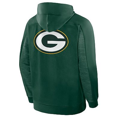 Men's Fanatics Green Green Bay Packers Checkdown Pass Full-Zip Hoodie