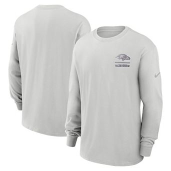 Men's Nike Gray Baltimore Ravens Essential Heavy Max90 Long Sleeve T-Shirt