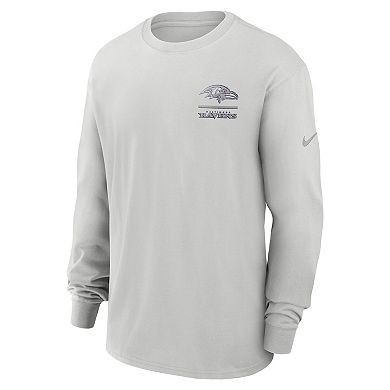 Men's Nike Gray Baltimore Ravens Essential Heavy Max90 Long Sleeve T-Shirt