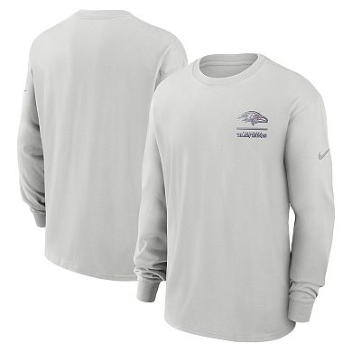 Men's Nike Gray Baltimore Ravens Essential Heavy Max90 Long Sleeve T-Shirt