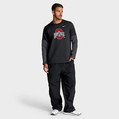 Men's Nike Black Ohio State Buckeyes 2025 Sideline Coach Performance Long Sleeve T-Shirt