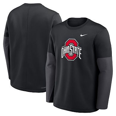 Men's Nike Black Ohio State Buckeyes 2025 Sideline Coach Performance Long Sleeve T-Shirt