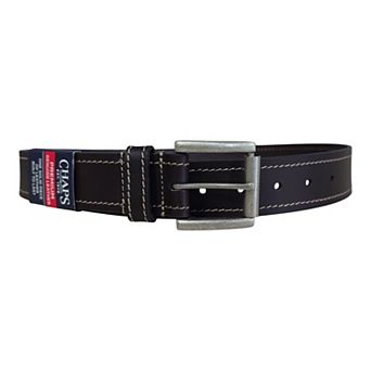 Men's Chaps Leather Belt With Antique Nickel Roller Buckle