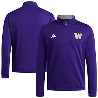 Men's adidas Purple Washington Huskies Elevated Tri-Blend Quarter-Zip Pullover