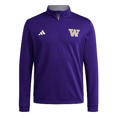 Men's adidas Purple Washington Huskies Elevated Tri-Blend Quarter-Zip Pullover
