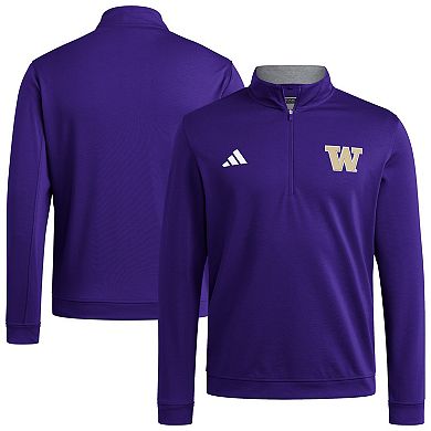 Men's adidas Purple Washington Huskies Elevated Tri-Blend Quarter-Zip Pullover
