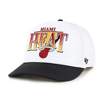 Men's '47 White/Black Miami Heat Tribute Two-Tone Hitch Adjustable Hat