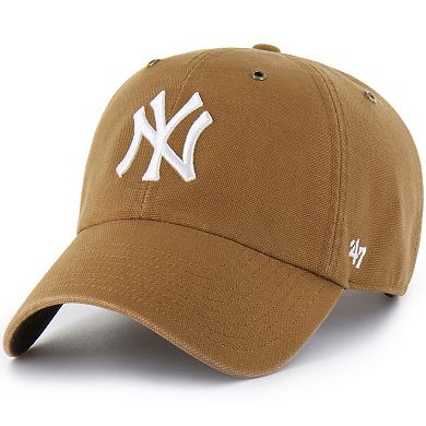 Men's Carhartt x '47 Brown New York Yankees Clean Up Adjustable Hat