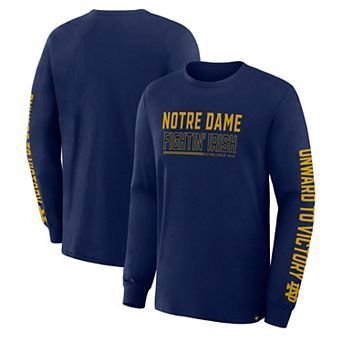Men's Fanatics Navy Notre Dame Fighting Irish Quad Fuel The Fire Long Sleeve T-Shirt
