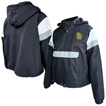 Women's Profile Black San Diego Padres Plus Size Anorak Hoodie Quarter-Zip Pullover