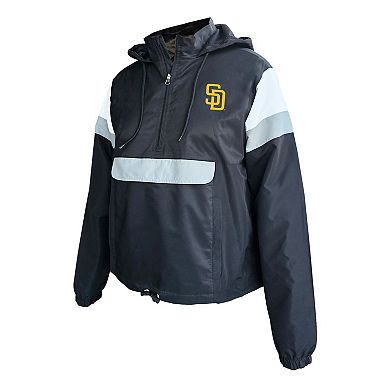 Women's Profile Black San Diego Padres Plus Size Anorak Hoodie Quarter-Zip Pullover