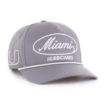 Men's '47 Gray Miami Hurricanes Contemporary Basics Foundational Rope Hitch Adjustable Hat