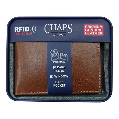 Men's Chaps RFID-Blocking Leather Passcase Wallet