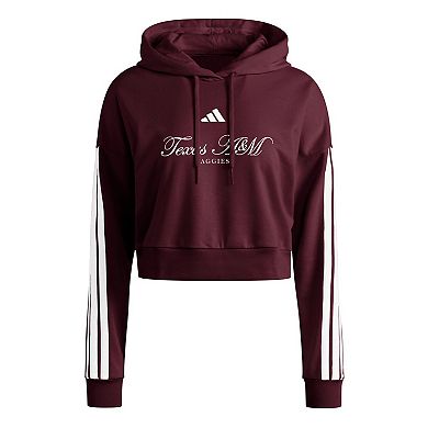 Women's adidas Maroon Texas A&M Aggies Campus Queen Cropped Pullover Hoodie