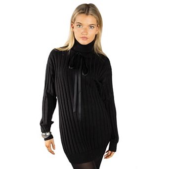 Jess by Meiko Women's Cable Knit Turtleneck Sweater Dress