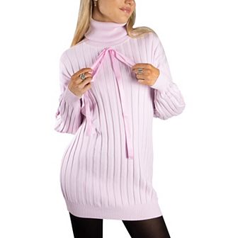 Jess by Meiko Women's Cable Knit Turtleneck Sweater Dress