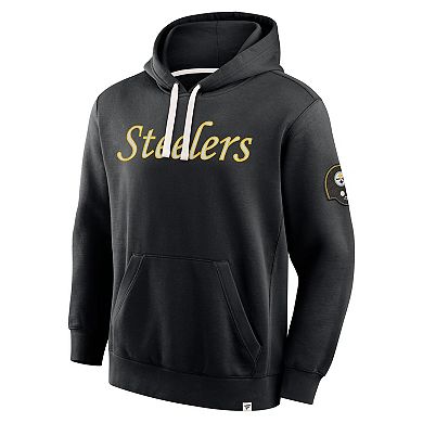 Men's Fanatics Black Pittsburgh Steelers New Horizons Heritage Pullover Hoodie