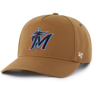 Men's Carhartt x '47 Brown Miami Marlins Hitch Adjustable Hat