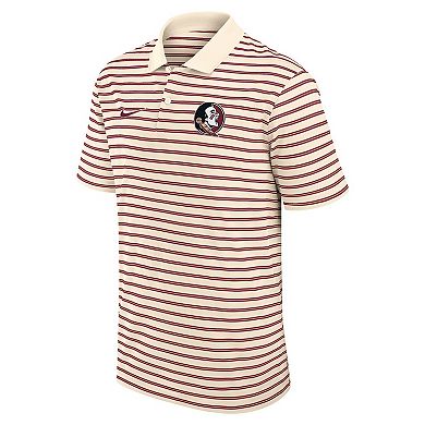 Men's Nike Cream Florida State Seminoles Solid Foundation Striped Performance Polo