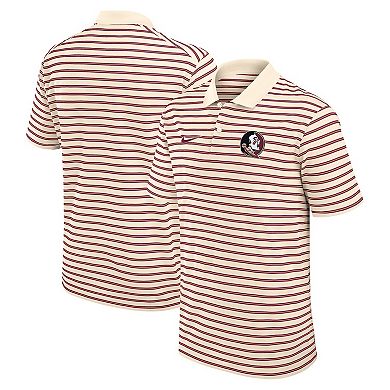 Men's Nike Cream Florida State Seminoles Solid Foundation Striped Performance Polo