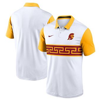 Men's Nike White/Gold USC Trojans Athletic Prep Alt Logo Vapor Dri-FIT Polo