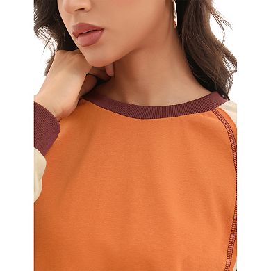 Oversized Sweatshirt for Women Color Block Crew Neck Long Sleeve Pullover Tops Casual Fall Outfits