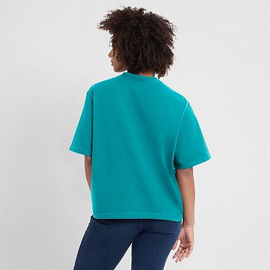 Women's Nike Aqua Miami Dolphins Essential Script Relaxed Boxy T-Shirt