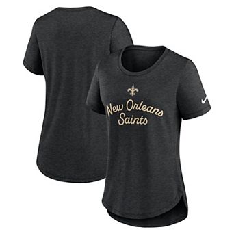 Women's Nike Black New Orleans Saints Script Tri-Blend T-Shirt