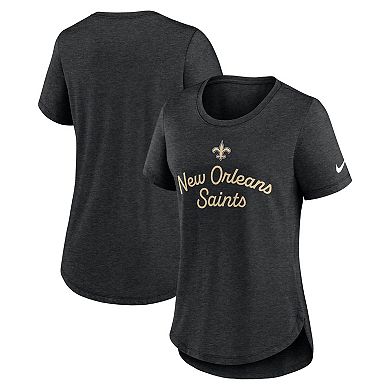 Women's Nike Black New Orleans Saints Script Tri-Blend T-Shirt