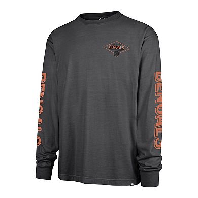 Men's '47 Black Cincinnati Bengals Cairn Ravine Foundation Long Sleeve T-Shirt