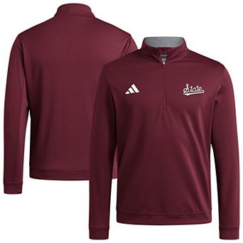 Men's adidas Maroon Mississippi State Bulldogs Elevated Tri-Blend Quarter-Zip Pullover
