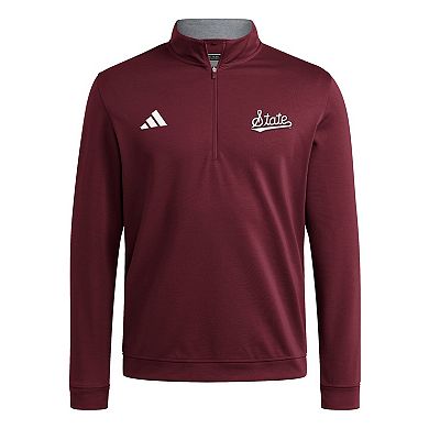 Men's adidas Maroon Mississippi State Bulldogs Elevated Tri-Blend Quarter-Zip Pullover