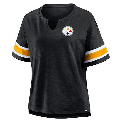 Women's Fanatics Black Pittsburgh Steelers Redzone Curl Route T-Shirt