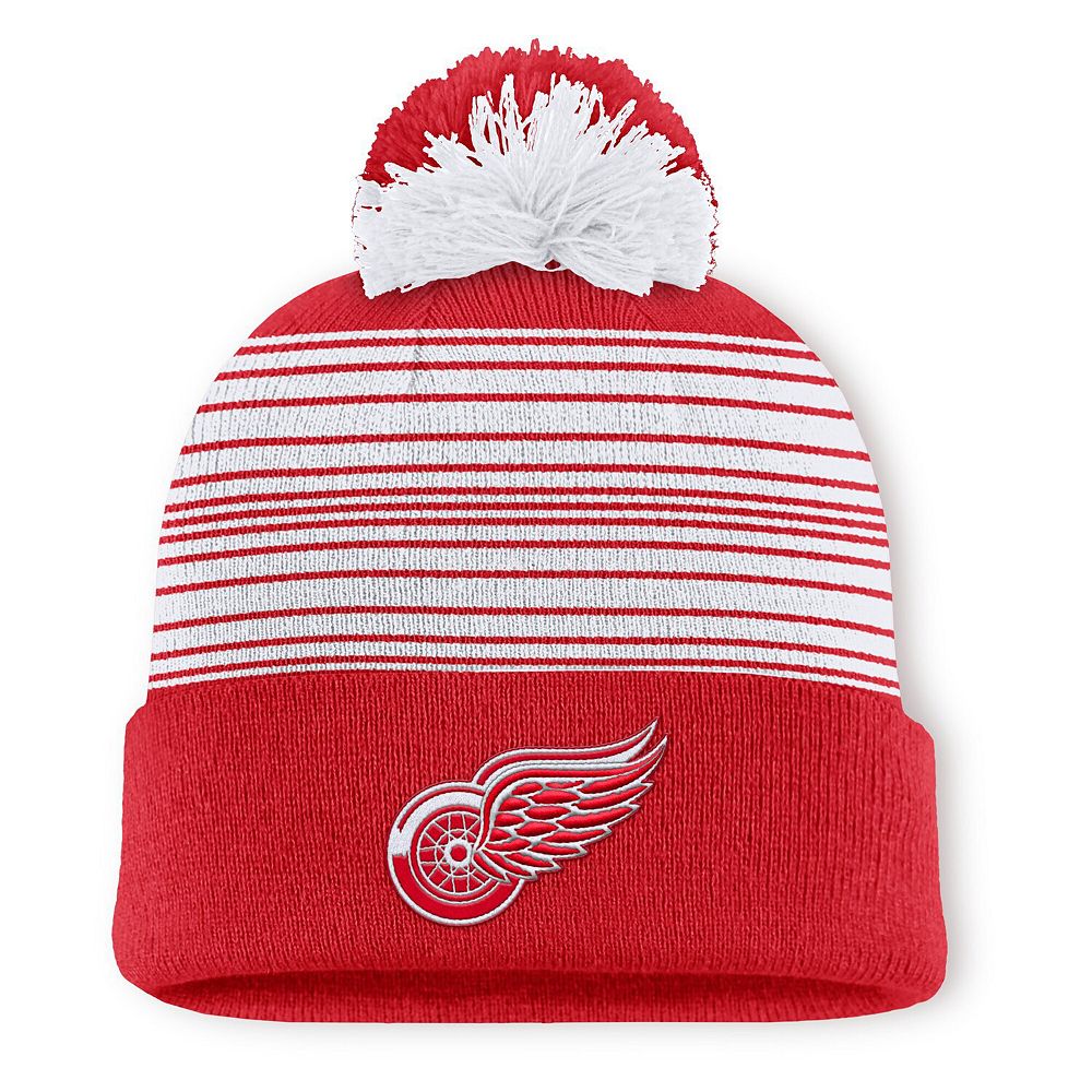 Fanatics Red Detroit Red Wings Fundamental Spirit Cuffed Pom Knit Hat