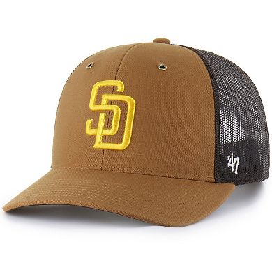 Men's Carhartt x '47 Brown San Diego Padres Trucker Adjustable Hat