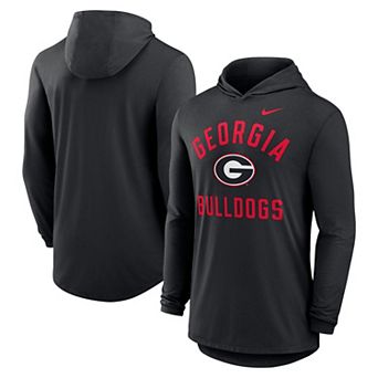 Men's Nike Black Georgia Bulldogs Classic Arch Tri-Blend Performance Long Sleeve Hoodie T-Shirt