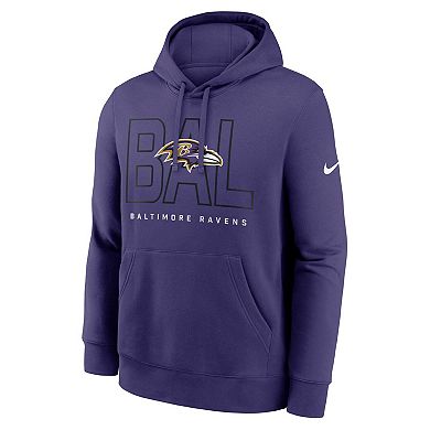 Men's Nike Purple Baltimore Ravens Busted Play Club Fleece Pullover Hoodie