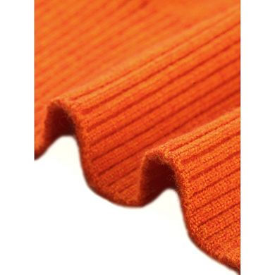 Women's High Neck Sweater Pullover Drop Shoulder Long Sleeve Side Slit Knitted Tops