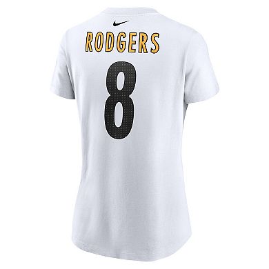 Women's Nike Aaron Rodgers White Pittsburgh Steelers Name & Number T-Shirt