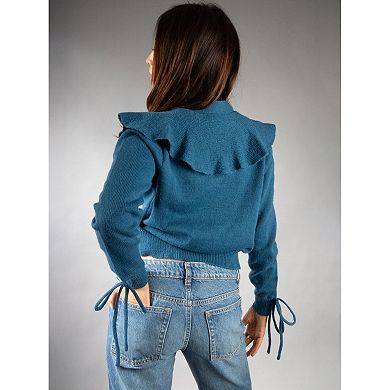 Jess by Meiko Women's Lightweight Flouncy Tie Cardigan